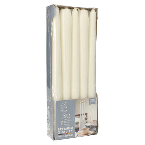 Papstar 10x 10 Leuchterkerzen Ø 2,3 cm · 25 cm weiss