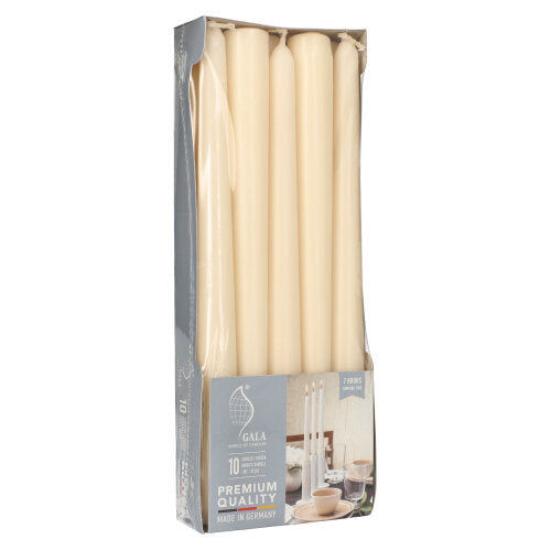 Papstar 10x 10 Leuchterkerzen Ø 2,3 cm · 25 cm creme