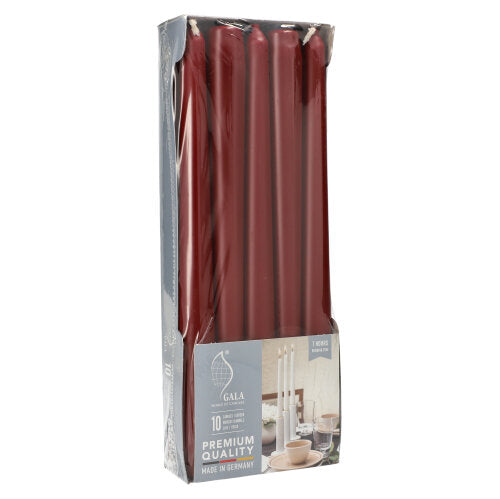 Papstar 10x 10 Leuchterkerzen Ø 2,3 cm · 25 cm kirsche