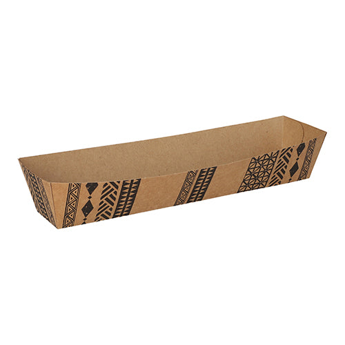 Papstar 1x 500 Snacktrays, Pappe 3,5 cm x 3,3 cm x 18,5 cm braun "Maori"