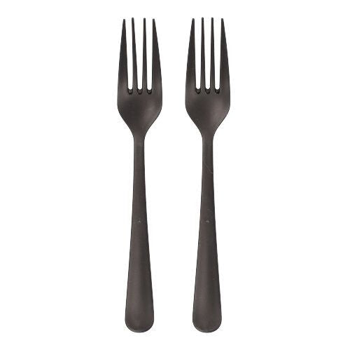Papstar 200 "Circulware by Haval" Mehrweg-Gabeln extra stabil, Serie: Gaia, PP-MF, schwarz, 19cm