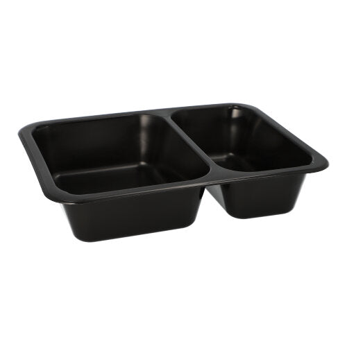 Papstar 20x 20 Mehrweg-Menüschalen PP 2-geteilt 4,5 cm x 22,7 cm x 17,8 cm schwarz