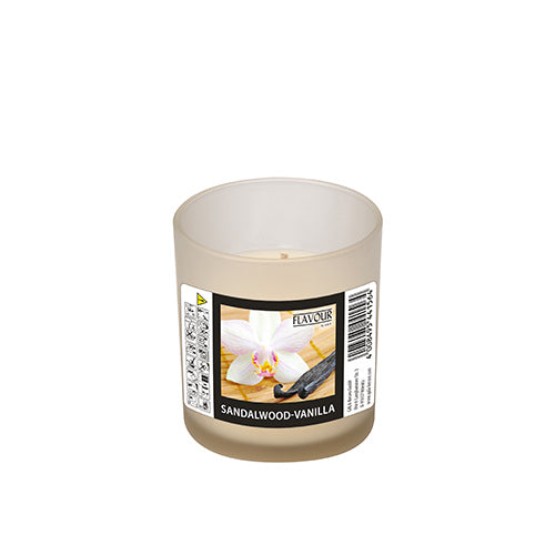 Papstar 6x "Flavour by GALA" Duftkerze im Glas Ø 70 mm · 77 mm elfenbein - Sandalwood-Vanilla "Indro"