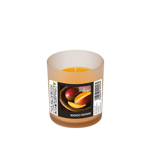 Papstar 6x "Flavour by GALA" Duftkerze im Glas Ø 70 mm · 77 mm pfirsich - Mango-Papaya "Indro"