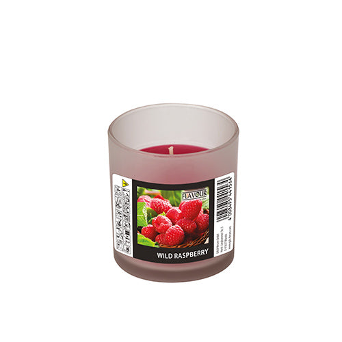 Papstar 6x "Flavour by GALA" Duftkerze im Glas Ø 70 mm · 77 mm weinrot - Wild Raspberry "Indro"