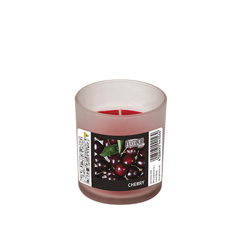 Papstar 6x "Flavour by GALA" Duftkerze im Glas Ø 70 mm · 77 mm bordeaux - Cherry "Indro"