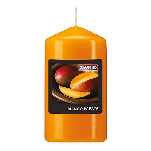 Papstar 6x "Flavour by GALA" Duft-Stumpenkerze Ø 58 mm · 110 mm pfirsich - Mango-Papaya