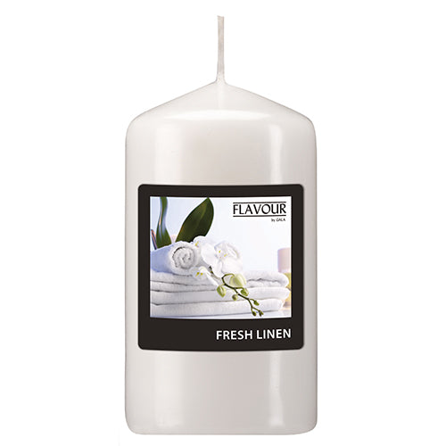 Papstar 6x "Flavour by GALA" Duft-Stumpenkerze Ø 58 mm · 110 mm weiss - Fresh Linen
