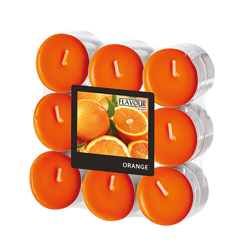 Papstar 10x 18 "Flavour by GALA" Duftlichte Ø 37,5 mm · 16,6 mm orange - Orange