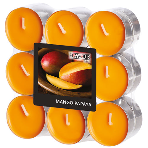 Papstar 10x 18 "Flavour by GALA" Duftlichte Ø 37,5 mm · 16,6 mm pfirsich - Mango-Papaya