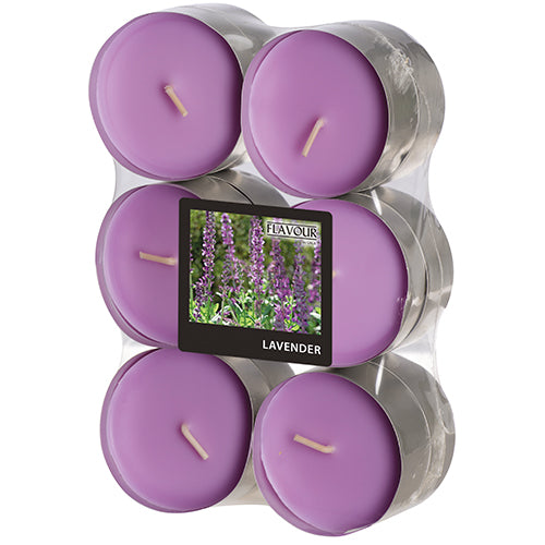 Papstar 12x 12 "Flavour by GALA" Maxi Duftlichte Ø 58 mm · 24 mm violett - Lavender