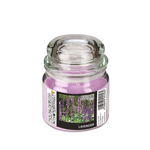 Papstar 4x "Flavour by GALA" Bonbonglas mit Wachsfüllung, MAXI Ø 90 mm · 120 mm violett - Lavender