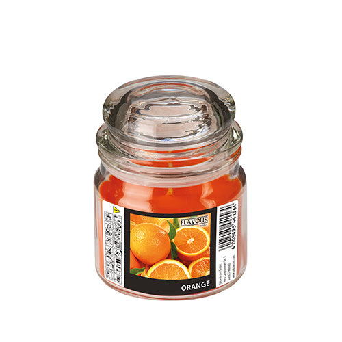 Papstar 4x "Flavour by GALA" Bonbonglas mit Wachsfüllung, MAXI Ø 90 mm · 120 mm orange - Orange