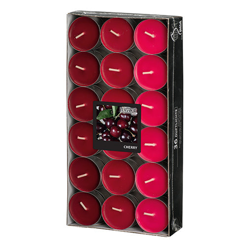 Papstar 8x 36 "Flavour by GALA" Duftlichte Ø 38 mm · 17 mm bordeaux - Cherry "Ton in Ton"