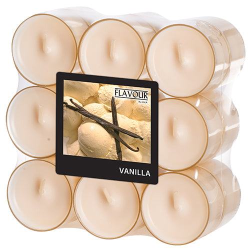 Papstar 6x 18 "Flavour by GALA" Duftlichte Ø 38 mm · 24 mm creme - Vanilla in Polycarbonathülle