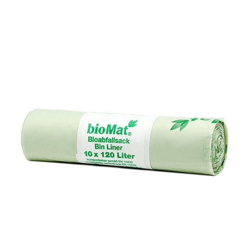 Papstar 20x 10 "bioMat" Kompostbeutel auf Stärkebasis 120 l 130 cm x 88 cm ohne Tragegriff