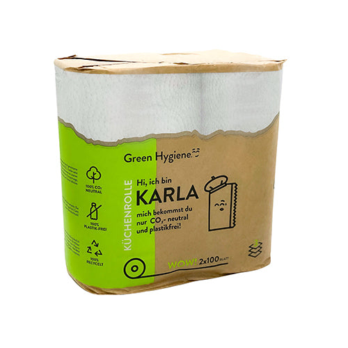 Papstar 18x 2 Rollen "Green Hygiene" Küchenrollen "KARLA" Ø 13,8 cm · 22 cm x 24,1 cm 100 Blatt, 3-lagig