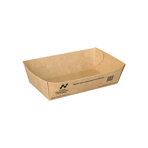 Papstar 6x 140 Snacktrays, Pappe "NOTPLA" 3,5 cm x 7 cm x 12 cm braun