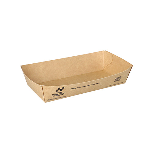 Papstar 6x 90 Snacktrays, Pappe "NOTPLA" 3,5 cm x 7 cm x 15 cm braun