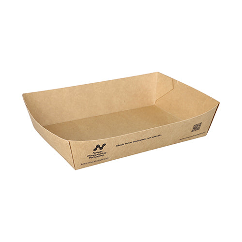 Papstar 6x 80 Snacktrays, Pappe "NOTPLA" 4 cm x 11 cm x 16 cm braun