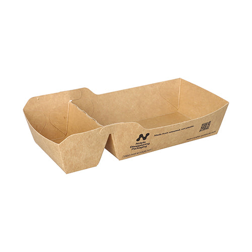 Papstar 6x 80 Snacktrays, Pappe "NOTPLA" 3,5 cm x 7 cm x 16,5 cm braun