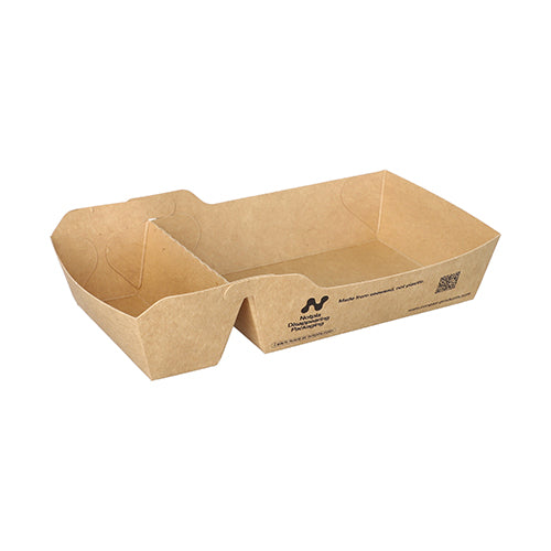 Papstar 6x 80 Snacktrays, Pappe "NOTPLA" 3,5 cm x 8,5 cm x 16,5 cm braun