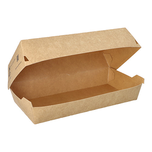 Papstar 2x 65 Baguetteboxen, Pappe "NOTPLA" 7,5 cm x 10,7 cm x 22 cm braun