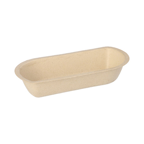 Papstar 12x 50 Snacktrays Zuckerrohr 3,1 cm x 7,6 cm x 15,4 cm natur