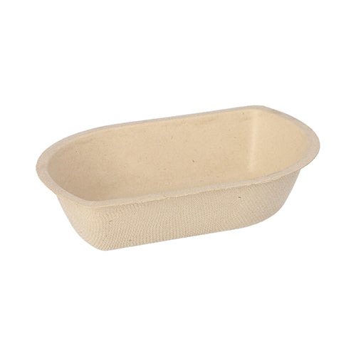 Papstar 12x 50 Snacktrays Zuckerrohr 3,6 cm x 9,9 cm x 15 cm natur