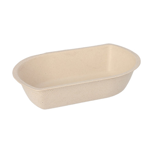 Papstar 12x 50 Snacktrays Zuckerrohr 3,6 cm x 11,1 cm x 16,8 cm natur