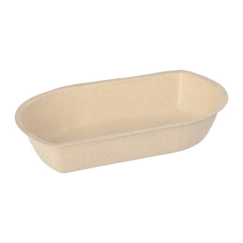 Papstar 12x 50 Snacktrays Zuckerrohr 3,6 cm x 12,2 cm x 19,4 cm natur