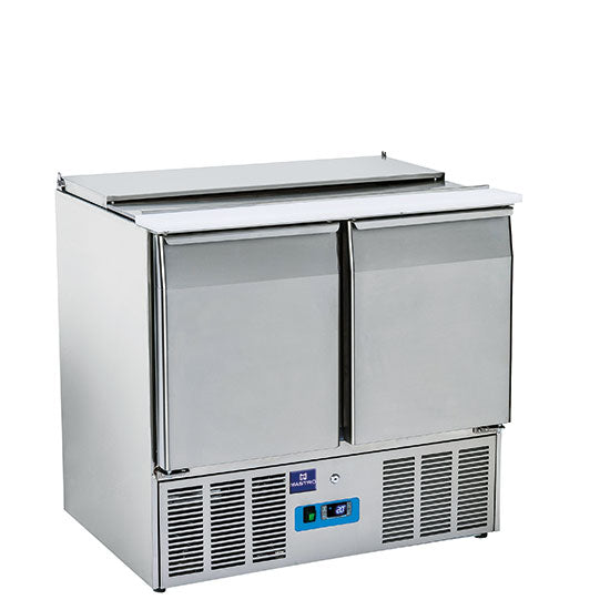Mastro Saladette mit 2 Türen GN 1/1 und Deckel, 6x GN 1/3 + 2x GN 1/4 h=150 mm, 0°/+8°C