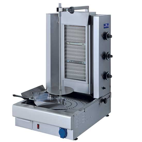Mastro Gas-Dönergrill (3 Heizzonen), Edelstahl, 11,5kW, 220-240V, 480x630x935mm
