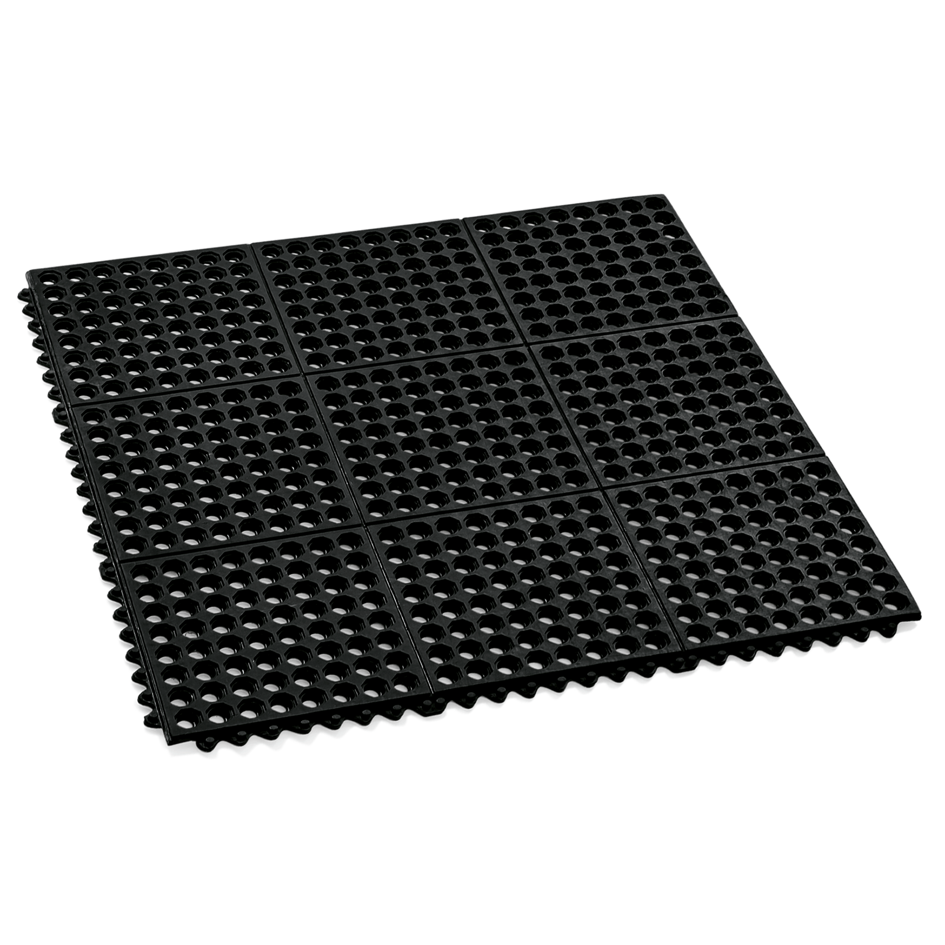 WAS Germany 1x Fußbodenmatten System, Klick-System, 90 x 90 x 1 cm, black, Rubber  (9982915)