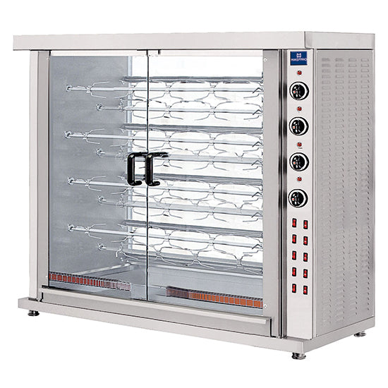 Mastro Elektro-Hähnchengrill mit Beleuchtung, 9 Spieße für 36-45 Hähnchen