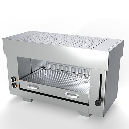 Mastro Elektro-Salamander, Edelstahl, 2 Heizelementen, 6,4kW, 400V, 960x430x600mm