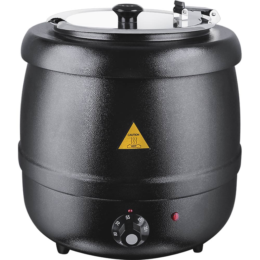 Stalgast Elektrischer Suppentopf, Stahl, Schwarz, 0,4kW, 230V, Inhalt: 8,5L, Durchmesser: 340mm, Höhe: 370mm
