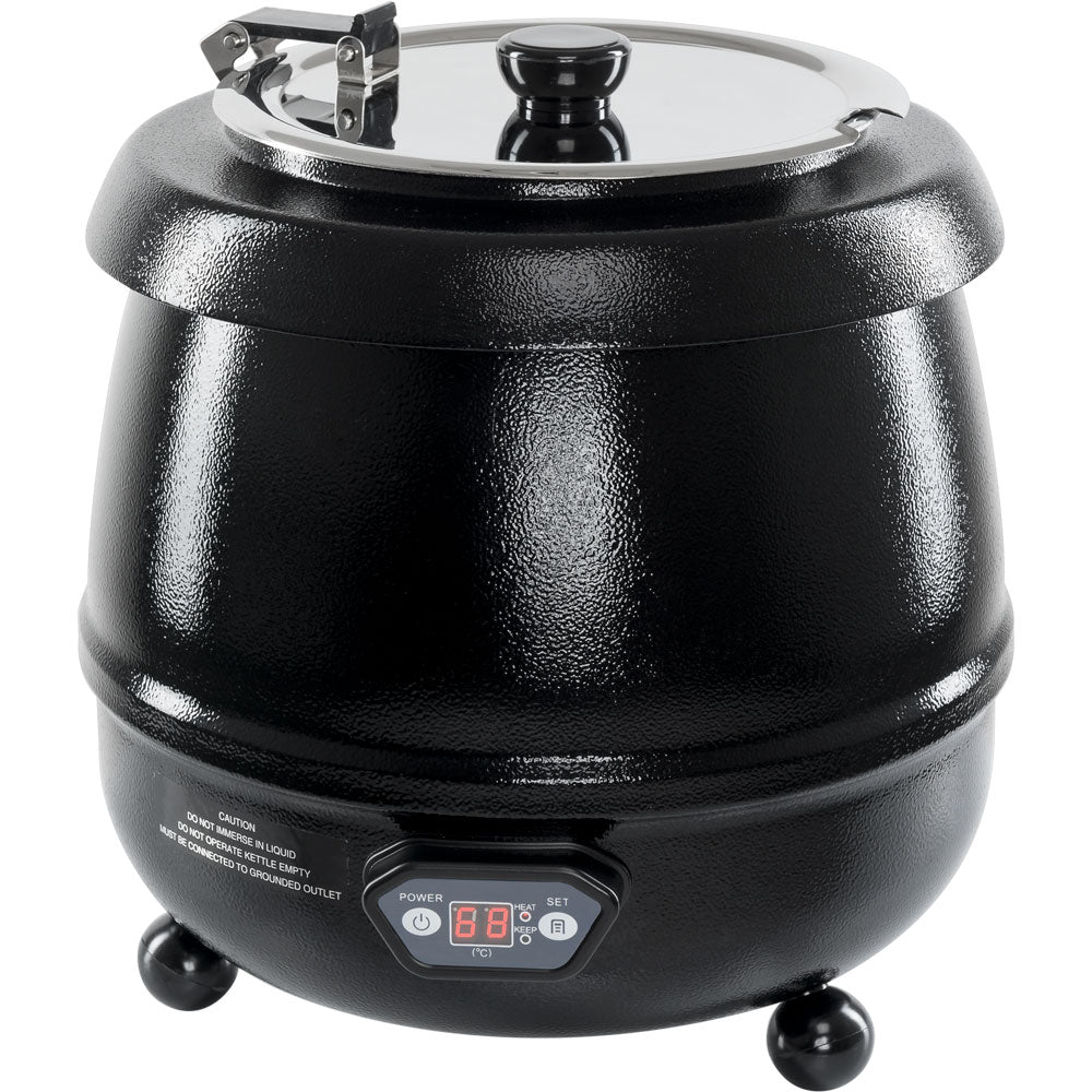 Stalgast Elektrischer Suppentopf (Mit Digital-Display), Edelstahl, Schwarz, 0,4kW, 230V, Inhalt: 9L, Durchmesser: 395mm, Höhe: 340mm