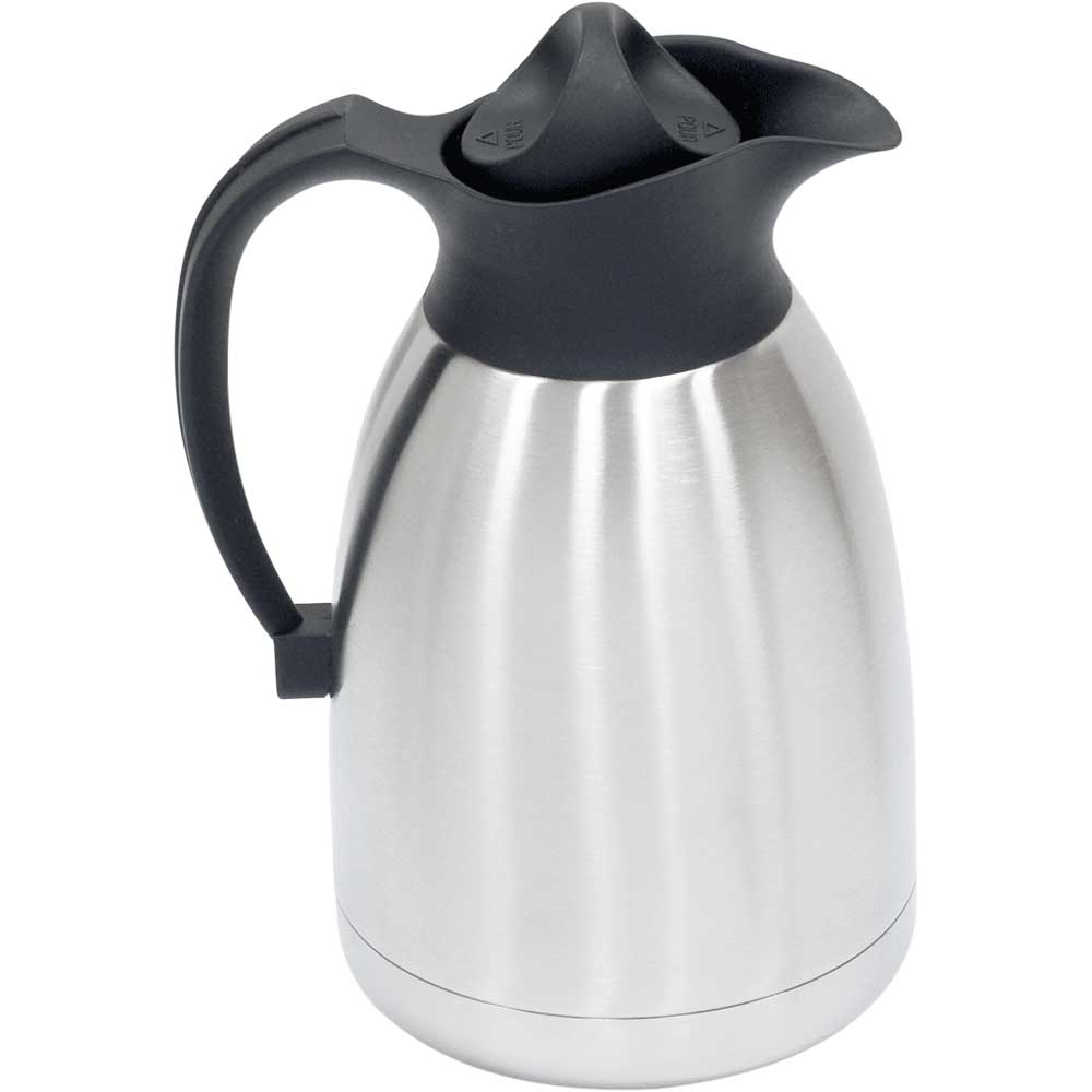 Stalgast Isolierkanne mit Schraubdeckel, Edelstahl und Polypropylen, Schwarz und Silber, Inhalt: 1,5L, Höhe: 245mm