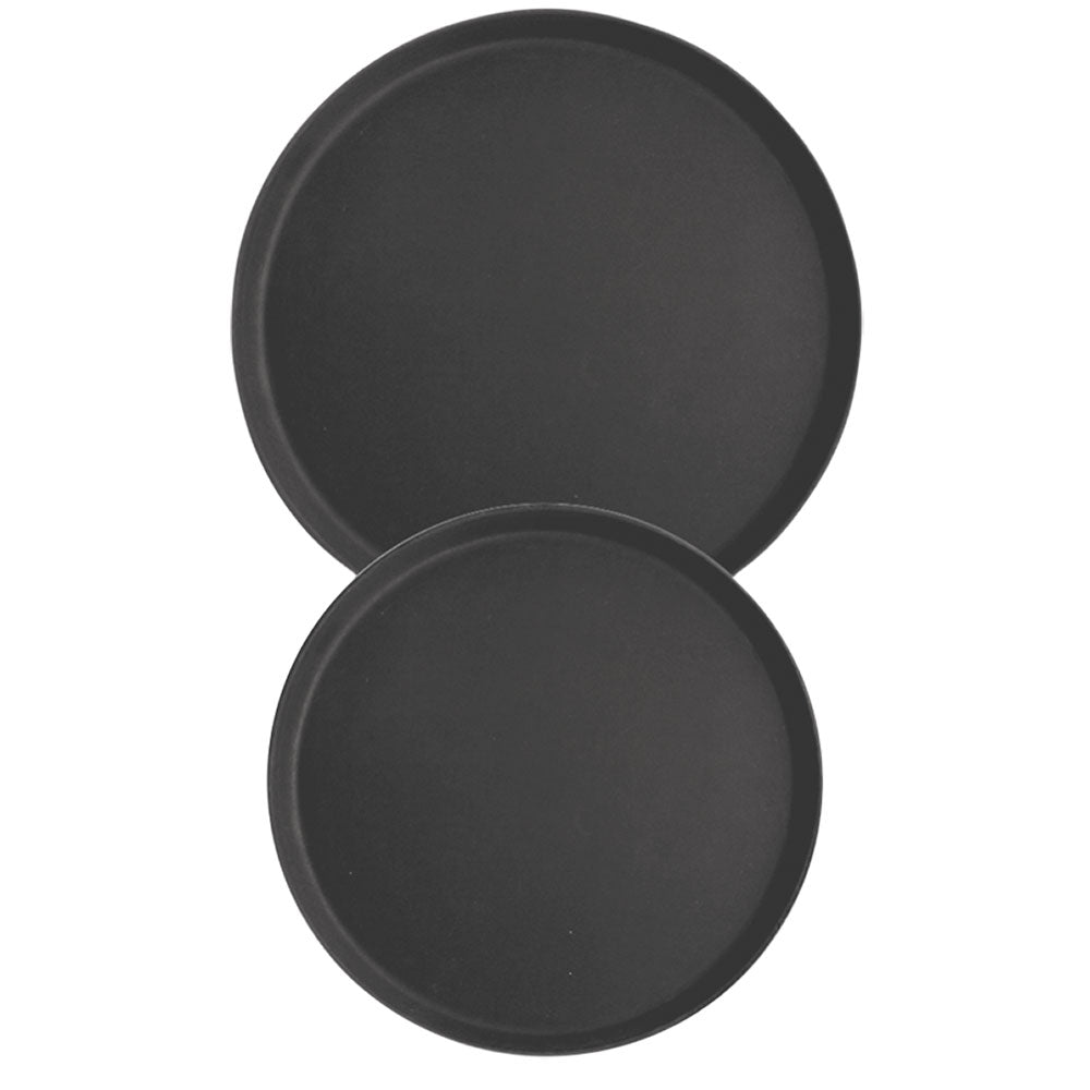 Stalgast Tablett, Polypropylen, mit rutschhemmender Oberfläche, Rund, Schwarz, Durchmesser: 355mm