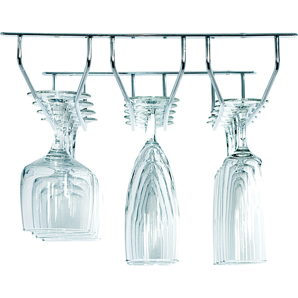 Stalgast Gläserschiene, 5 Reihen, Verchromter Stahl, Silber, Länge: 480mm