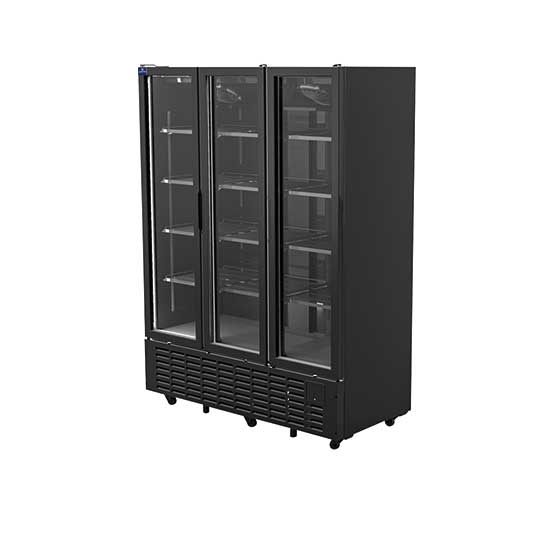 Mastro Getränkekühlvitrine 1491 Liter mit 3 Glastüren, 12 Rosten, +1°/+10°C - Schwarz