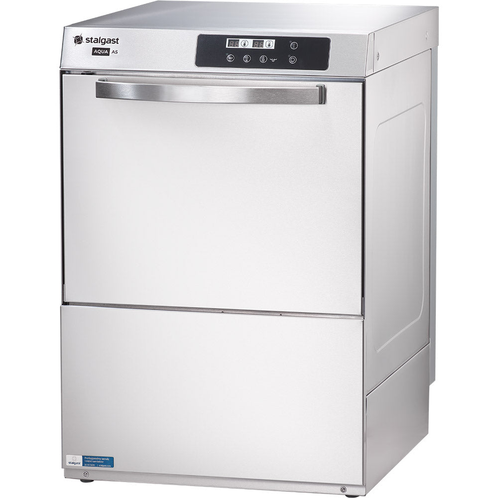 Stalgast Geschirrspülmaschine Aqua A5 inkl. Klarspülmitteldosier-, Reinigerdosier-, Klarspülpumpe, 400V, 6,5kW, 565x680x835mm