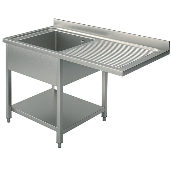 Mastro Spültisch mit Zwischenboden für Einbau-Geschirrspüler, 1 Becken links, 1400x700 mm