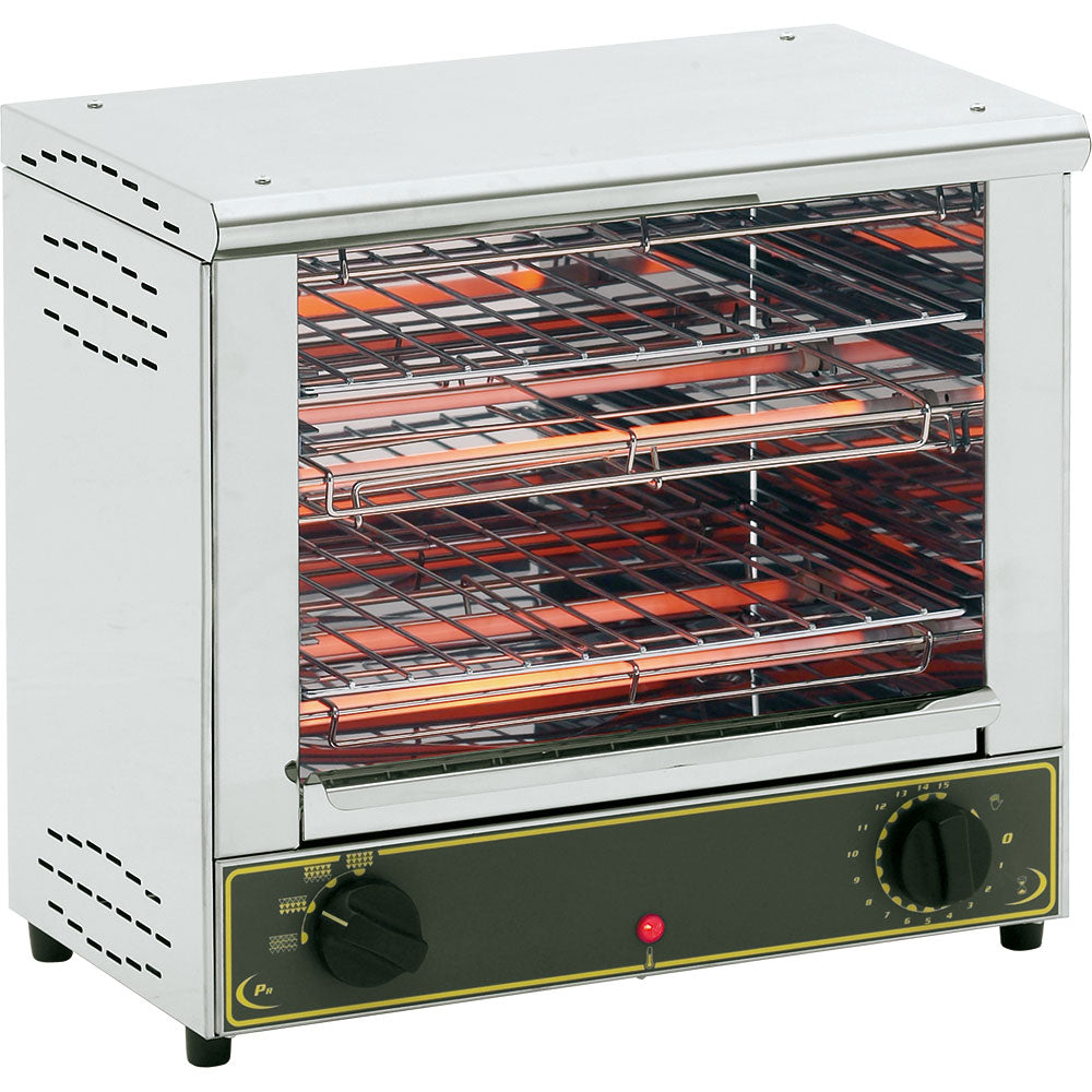 Stalgast ROLLER GRILL Salamander, Edelstahl, Zwei Ebenen, 230V, 450x285x420mm