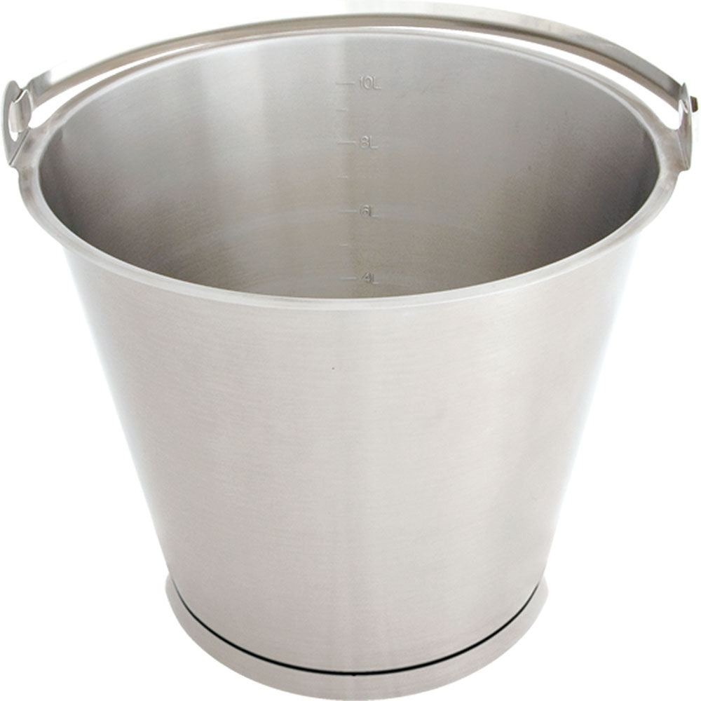 Stalgast Edelstahleimer, mit Bodenreifen, mit Maßeinteilung, stapelbar, 10 Liter