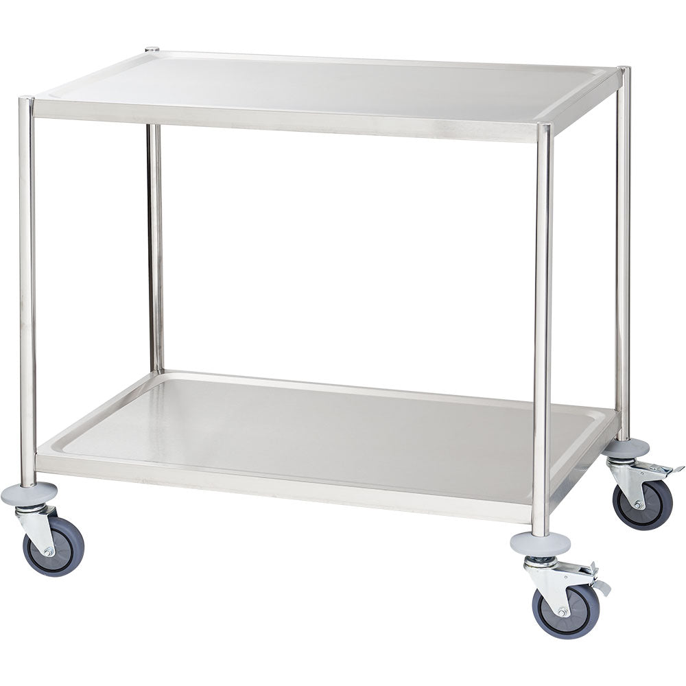 Stalgast Servierwagen, Edelstahl, Silber, 2 Borde, Tragfähigkeit pro Boden: 75kg, 850x800x530mm
