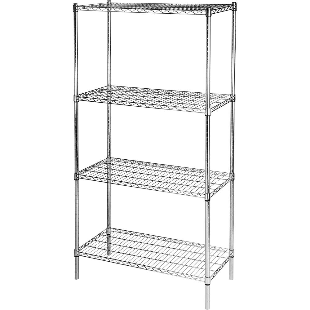 Stalgast Lagerregal, Verchromter Stahl, Traglast pro Regalboden: 150kg, 900x400x1800mm