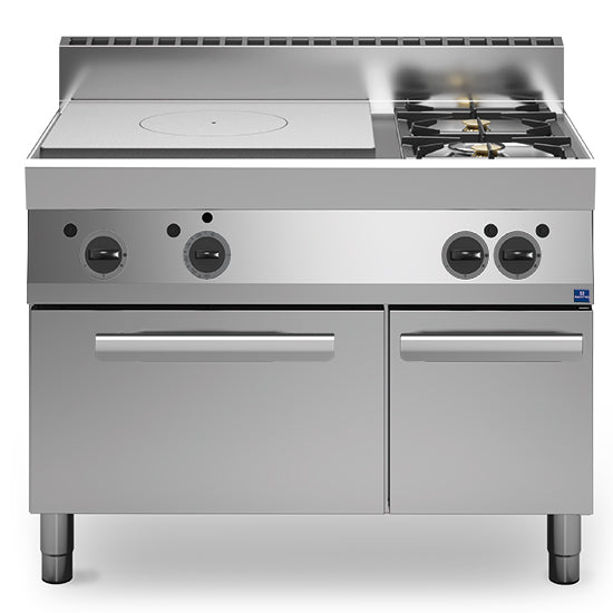 Mastro Gas-Glühplattenherd, 2 Brenner, 1 Gasofen, 1 geschlossener Schrank