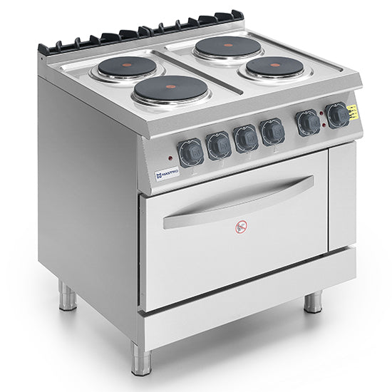 Mastro Elektroherd auf statischem Elektroofen GN 2/1, 4 runde Platten, 400V, 800x730x900mm